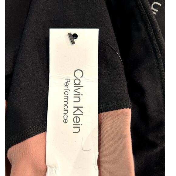 Calvin Klein Women's High-Rise Colorblocked 7/8 Leggings Black Pink Size Small - Picture 4 of 4